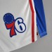 75th Anniversary Philadelphia 76ers NBA Shorts White Blue Trim-4056608