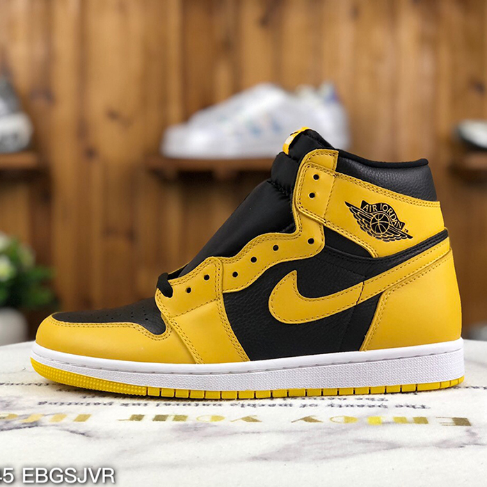 Air Jordan 1 Retro High Og Pollen 575441-701 Gs Running Shoes-Black/Yellow-3391986