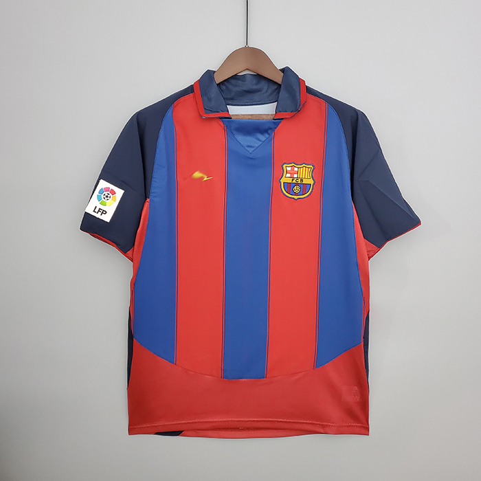 Retro 03/04 Barcelona home Jersey version short sleeve-8690250