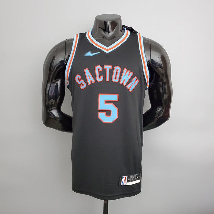 2021 Sacramento Kings Fox#5 City Edition Black NBA Jersey-4880274