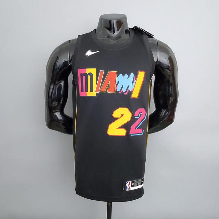 2022 Season Heat Team Butler #22 City Edition Black NBA Jersey-8862039