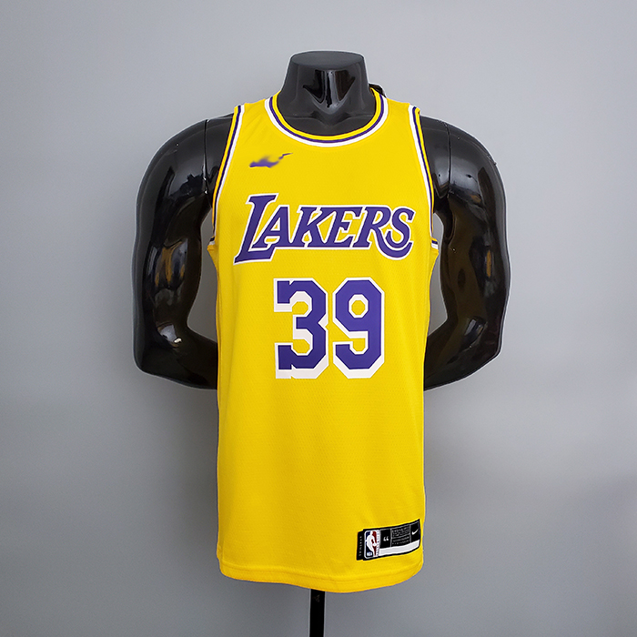 Los Angeles Lakers Howard#39 Crew Neck Yellow NBA Jersey-6838904