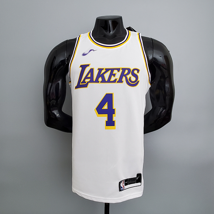 Los Angeles Lakers Rondo#4 Crew Neck White NBA Jersey-2620733