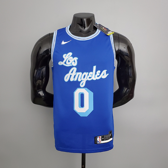 Los Angeles Lakers 2021 Westbrook#0 Lakers Retro Blue NBA Jersey-8859840