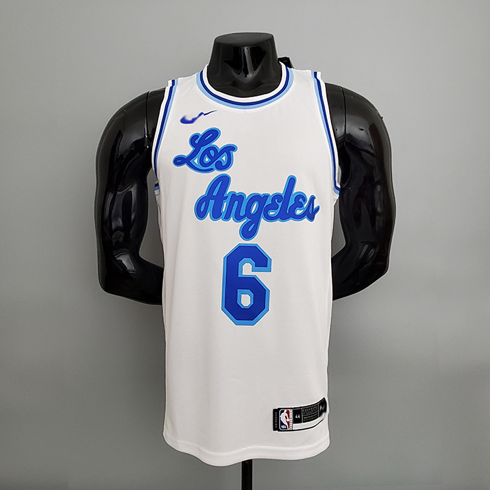 Los Angeles Lakers James#6 Latin Night (High Head) White NBA Jersey-1179730