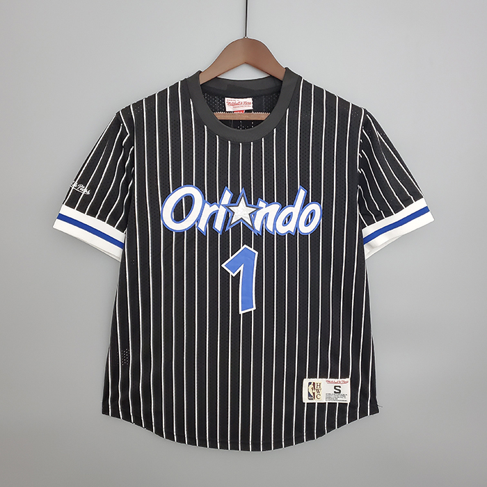 Mitchellness Magic Black No. 1 McGrady Retro Mesh Short Sleeve-3977869