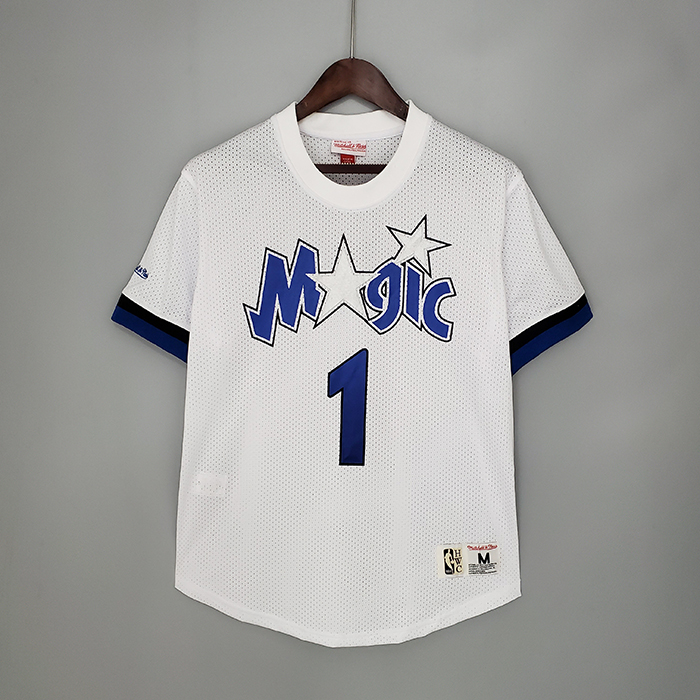 Mitchellness Magic White No. 1 McGrady Retro Mesh Short Sleeve-8987541