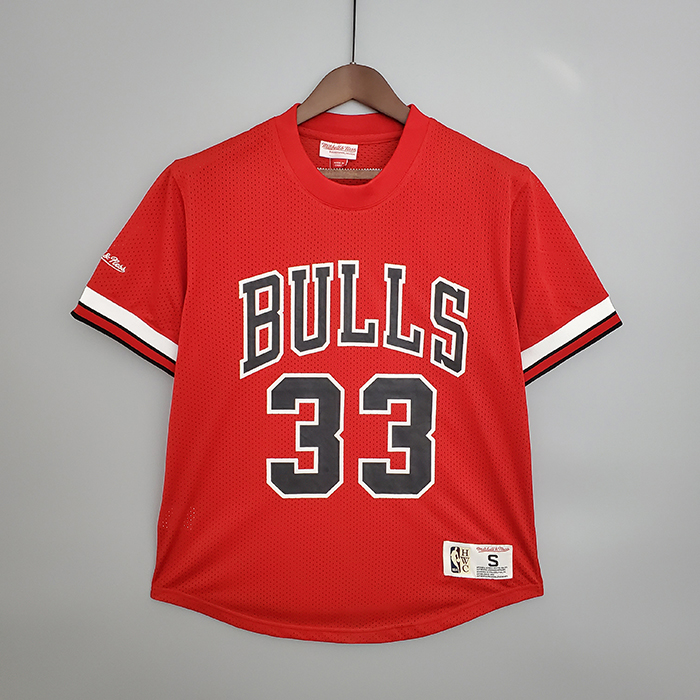 Mitchellness Los Angeles Lakers Red No. 33 Johnson Retro Mesh Short Sleeve-7106333