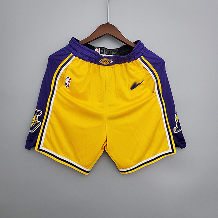 Los Angeles Lakers Yellow Shorts NBA Shorts-2106374