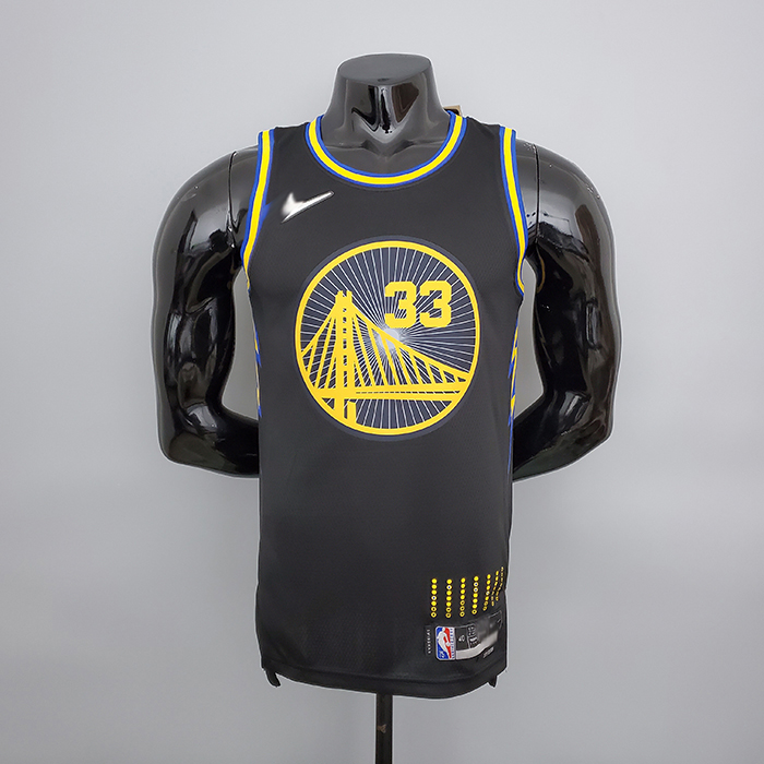 2022 75th Anniversary Wiseman#33 Warriors City Edition Black NBA Jersey-3713103