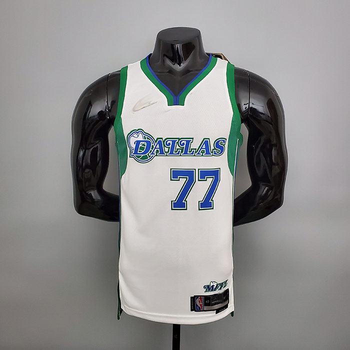 2022 season DONCIC#77 Dallas Mavericks Lone Ranger City Edition White and Green NBA Jersey-6124550