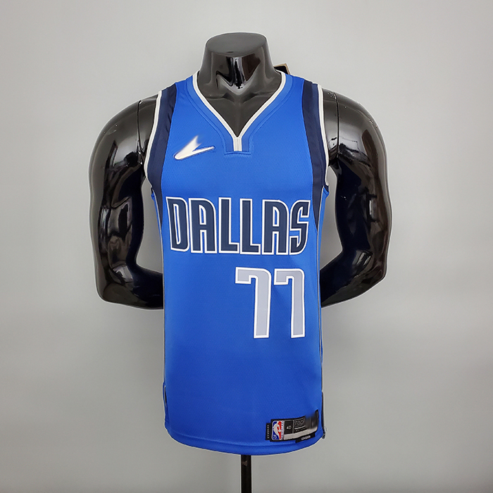 75th Anniversary DONCIC#77 Lone Ranger Blue NBA Jersey-8629664