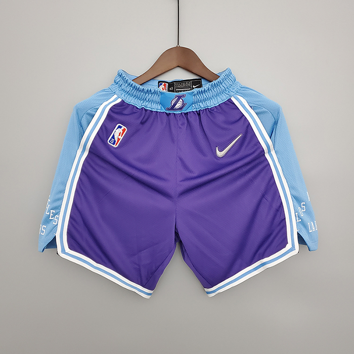 2022 Los Angeles Lakers City Edition Purple NBA Shorts-3337222
