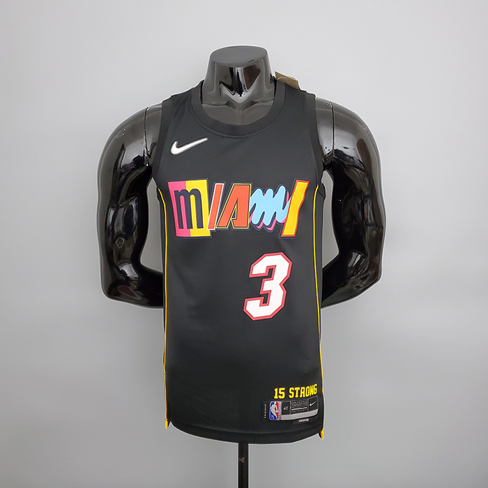 2022 Season herro#3 Miami Heat City Edition Black NBA Jersey-6483471
