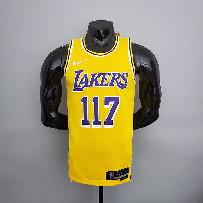 75th Anniversary master chief#117 Los Angeles Lakers White X-BOX Joint Yellow NBA Jersey-1639478