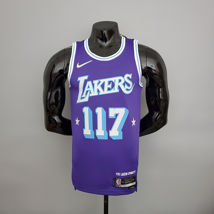 75th Anniversary master chief#117 Los Angeles Lakers White X-BOX Co-branded Purple NBA Jersey-3431780