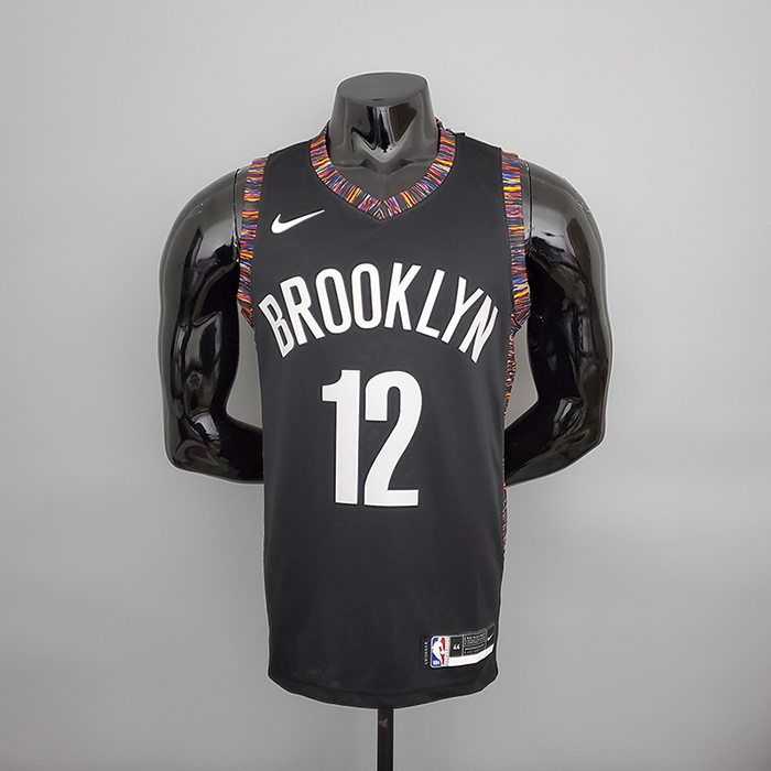 Harris#12 Brooklyn Nets City version black NBA jersey-5258725