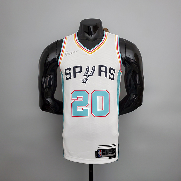 2022 Season Ginobili #20 San Antonio Spurs City Edition White NBA Jersey-4386723