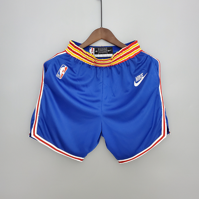 75th Anniversary Warriors Retro Shorts Blue NBA shorts black-5763475