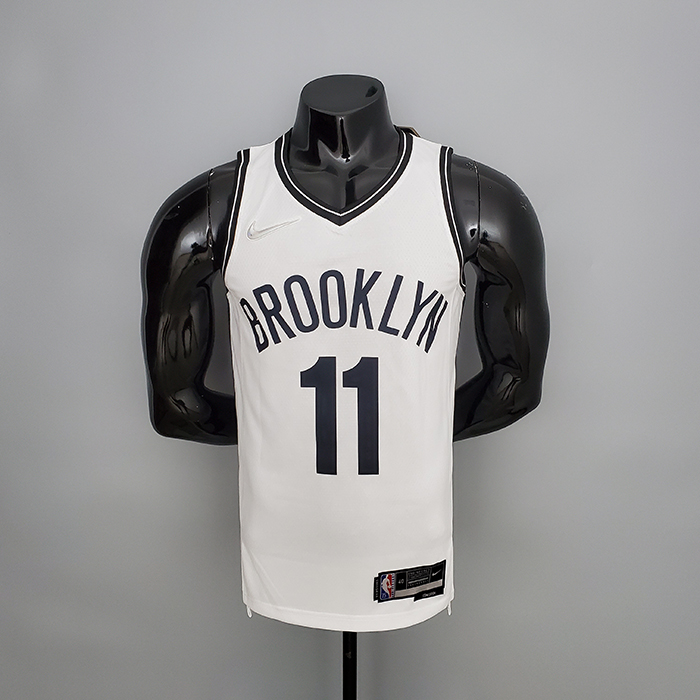 75th Anniversary IRVING#11 Brooklyn Nets White NBA Jersey-2248091