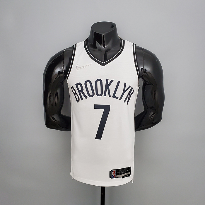 75th Anniversary DURANT#7 Brooklyn Nets White NBA Jersey-7149790