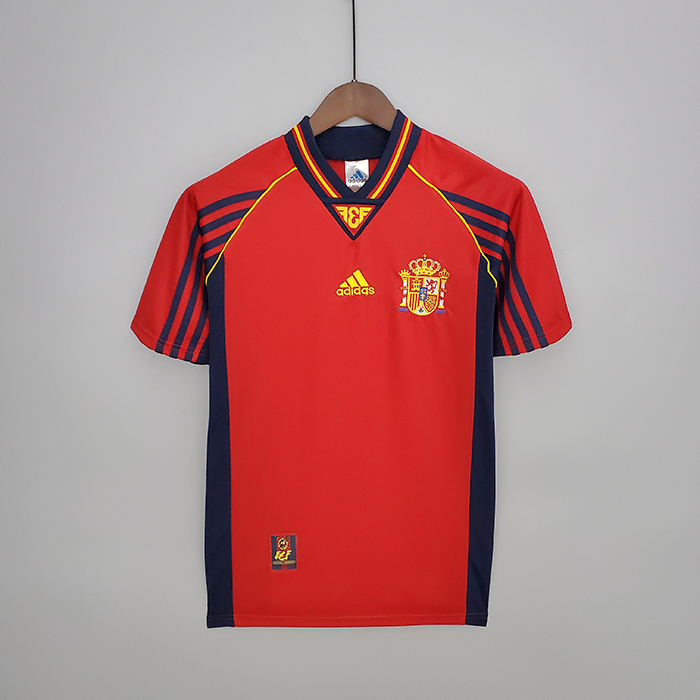 1998 Retro Spain home Jersey version short sleeve-5205069