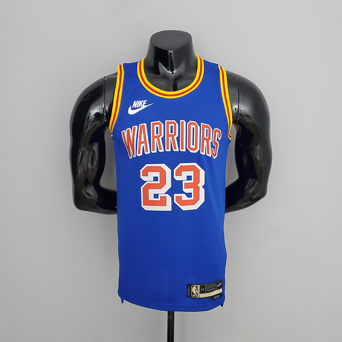 75th Anniversary Green #23 Warriors Vintage Blue NBA Jersey-6669973