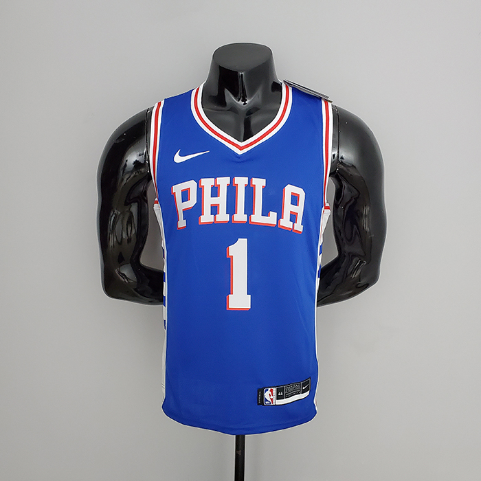 2022 Philadelphia 76ers Harden #1 V-Neck Blue NBA Jersey-6177661