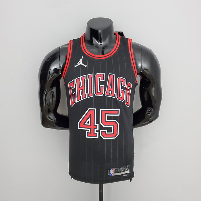 75th Anniversary Jordan #45 Chicago Bulls Flyers Black NBA Jersey-7810560