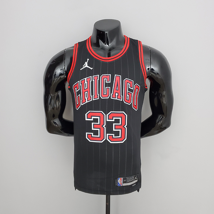 75th Anniversary Pippen #33 Chicago Bulls Flyers Black NBA Jersey-660928