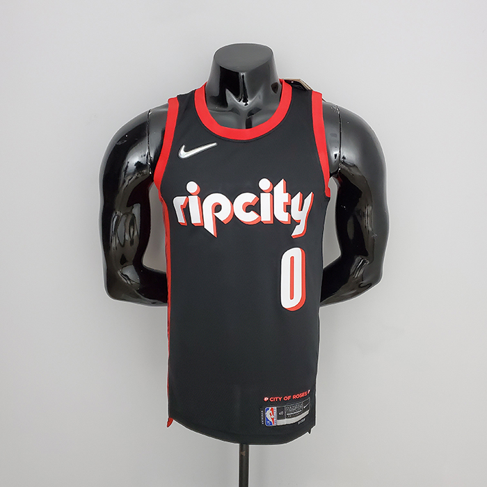 2022 Season Lillard #0 Trail Blazers Urban Edition Black NBA Jersey-684870