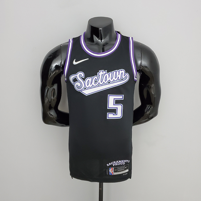 2022 Season Fox #5 Sacramento Kings City Edition Black NBA Jersey-8687222