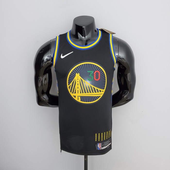 2022 75th Anniversary Golden State Warriors Curry #30 Mexico Edition Black NBA Jersey-9273291