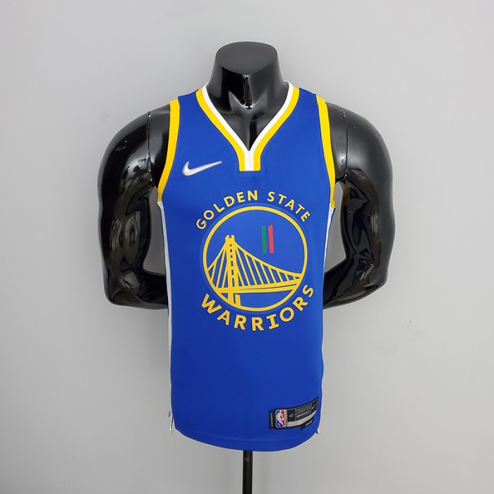75th Anniversary Golden State Warriors Curry #30 Mexico Edition Blue NBA Jersey-4968430