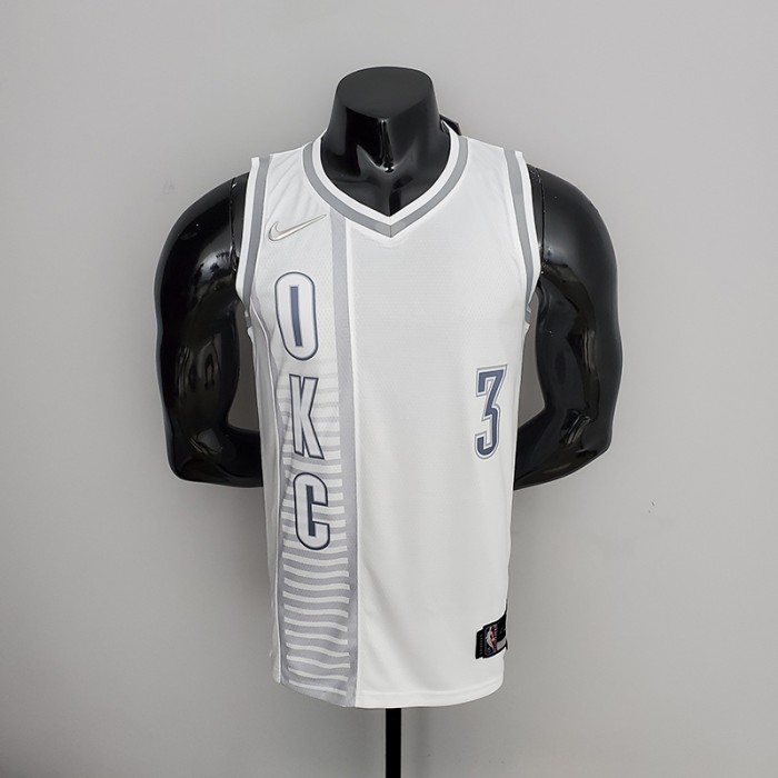 75th Anniversary 2202 Season Oklahoma City Thunder PAUL#3 City Edition White NBA Jersey-2736846