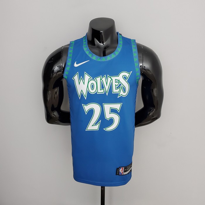 75th Anniversary 2202 Season ROSE#25 Minnesota Timberwolves City Edition Blue NBA Jersey-8445157