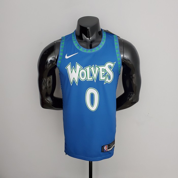 75th Anniversary 2202 Season RUSSELL#0 Minnesota Timberwolves City Edition Blue NBA Jersey-2229602