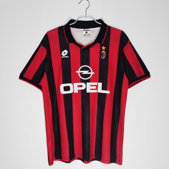 1995/96 AC Milan Reteo Home Red Black Jersey version short sleeve-159941