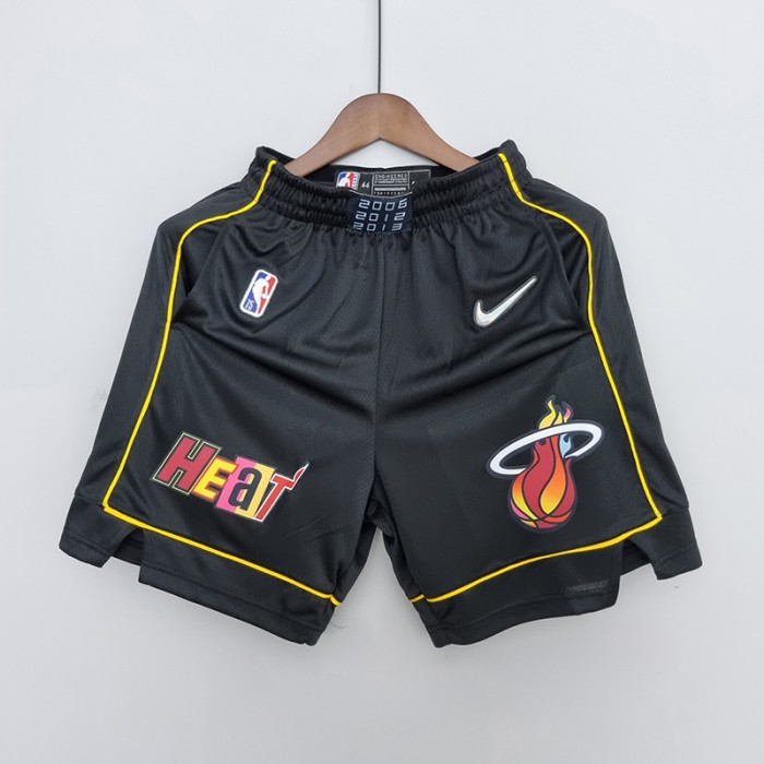 2022 Miami Heat Urban Edition Shorts Black NBA Jersey Shorts-4741275