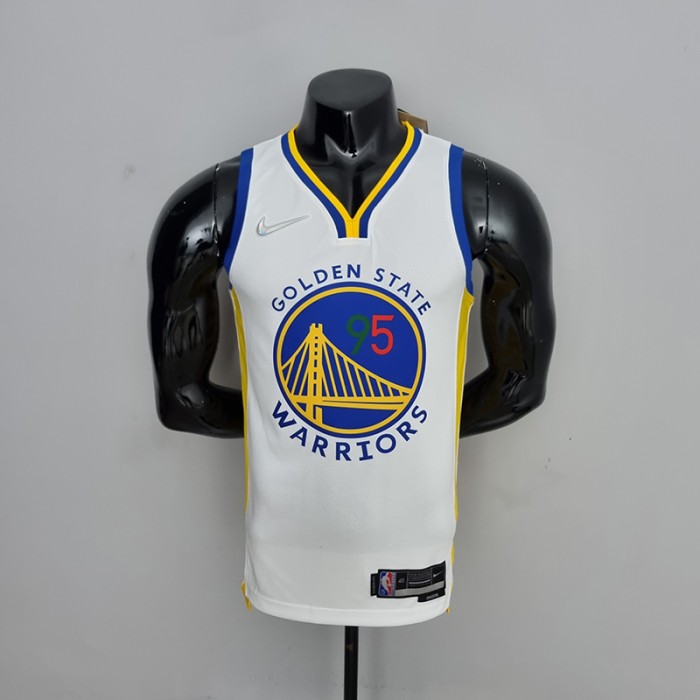 75th Anniversary Toscano#95 Golden State Warriors Mexico Exclusive White NBA Jersey-7104565