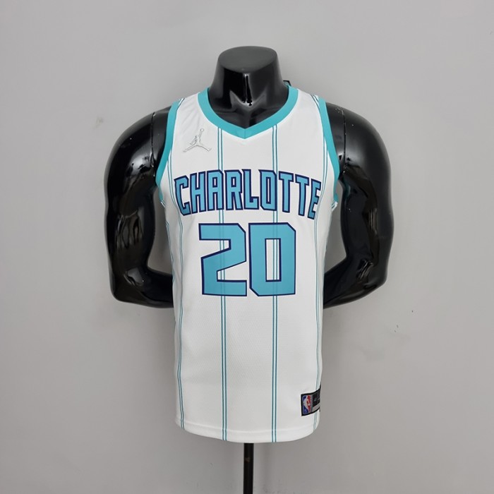 75th Anniversary Hayward #20 Charlotte Hornets White NBA Jersey-8824787