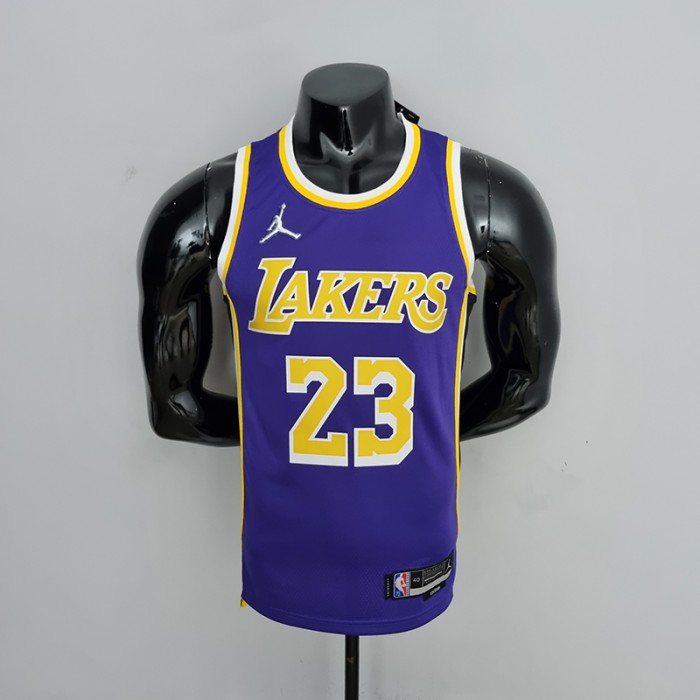 75th Anniversary James #23 Los Angeles Lakers Jordan Purple NBA Jersey-543483