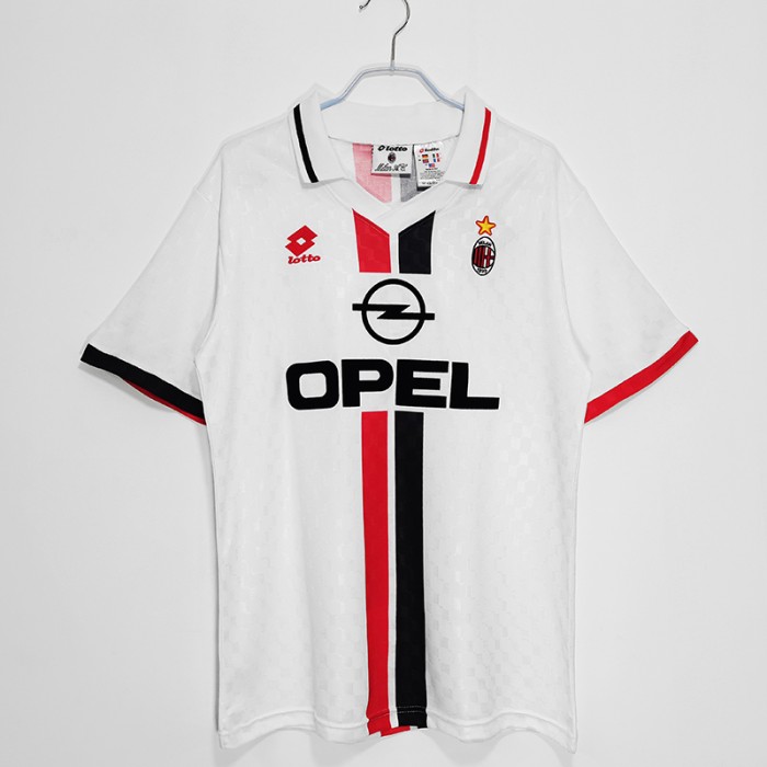 1995/96 Retro AC Milan Away White Jersey version short sleeve-8378258