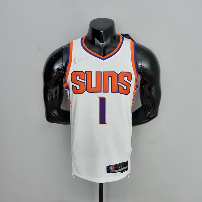 75th Anniversary Booker #1 Phoenix Suns White NBA Jersey-1766543