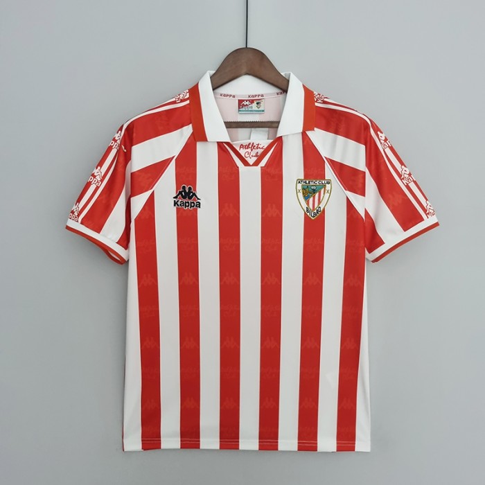 Retro 95/97 Athletic Bilbao home Red White Jersey version short sleeve-1344759