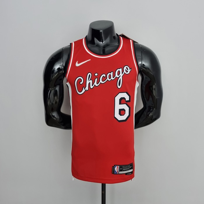 75th Anniversary 2022 Season Chicago Bulls CARUSO #6 City Edition Red NBA Jersey-7879010