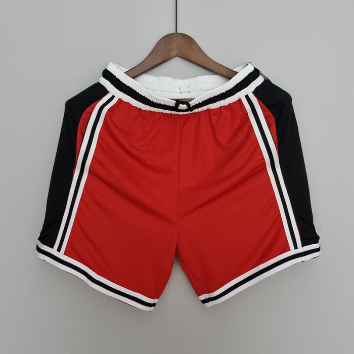 2022 Chicago Bulls NBA US Training Shorts Red Black-9697291