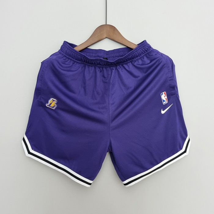 2022 Los Angeles Lakers NBA US Training Shorts Purple-8837076