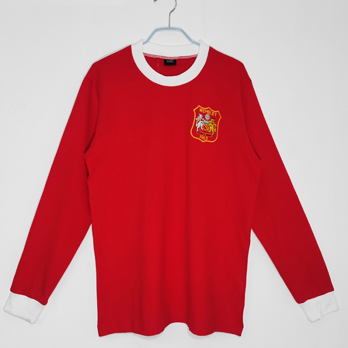 1963 Retro Manchester United M-U Red Jersey version short Long Sleeve-2206989