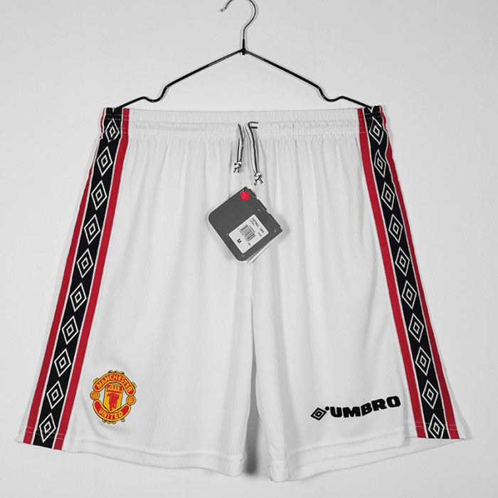 1998/99 Retro Manchester United M-U White Shorts Jersey Shorts-197532